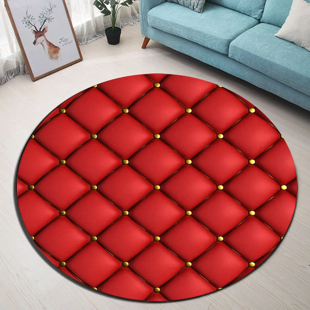 Red Leather Cushion Diamond Check Indoor Round Living Room Cushion Bedroom Floor Area Rug Bathroom Non-Slip Carpet Home Door Mat
Red Leather Cushion Diamond Check Indoor Round Living Room Cushion Bedroom Floor Area Rug Bathroom Non-Slip Carpet Home Door Mat