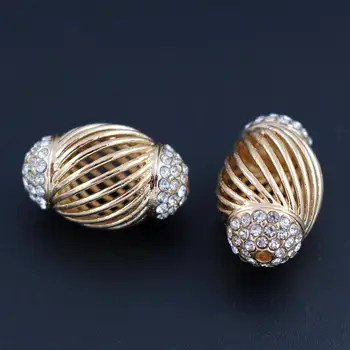 Metal Spacer Beads Rhinestone CZ Oval Drum Hollow Pattern Hole Size 2mm Charm Beads for DIY European Bracelet Jewelry Making
Metal Spacer Beads Rhinestone CZ Oval Drum Hollow Pattern Hole Size 2mm Charm Beads for DIY European Bracelet Jewelry Making