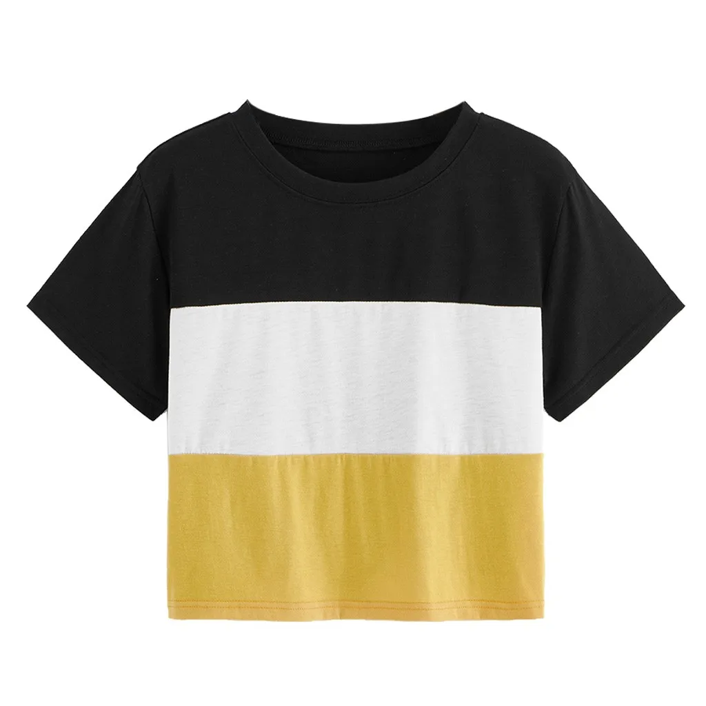 Color Block Cut Out Crop Stripe Short Sleeve women Top t shirt women Summer ice cream color camisetas manga corta mujer 15#
Color Block Cut Out Crop Stripe Short Sleeve women Top t shirt women Summer ice cream color camisetas manga corta mujer 15#