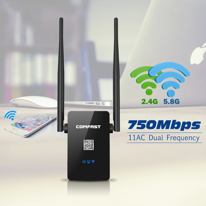 COMFAST Wireless-n 5Ghz wifi router 750Mbps wireless repeater WIFI extender Signal Booster wifi coverage 160sq.m wifi repeator
COMFAST Wireless-n 5Ghz wifi router 750Mbps wireless repeater WIFI extender Signal Booster wifi coverage 160sq.m wifi repeator