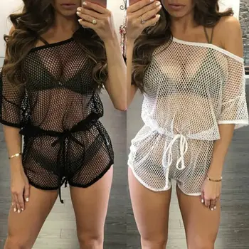 Summer Mesh Cover-Ups Women Straps Swimwear Bathing Suit One Piece Hollow Out Dress Crochet Bikini Cover Up Beach Dress
Summer Mesh Cover-Ups Women Straps Swimwear Bathing Suit One Piece Hollow Out Dress Crochet Bikini Cover Up Beach Dress