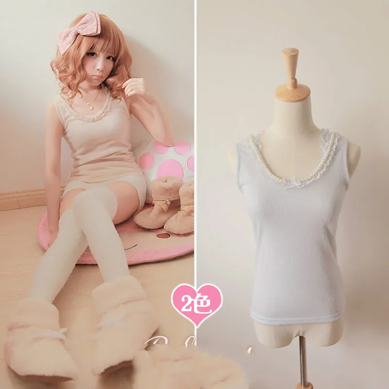 Princess sweet lolita Bobon21 behind lace spaghetti strap halter-neck pearl rabbit fur thermal vest t0962
Princess sweet lolita Bobon21 behind lace spaghetti strap halter-neck pearl rabbit fur thermal vest t0962