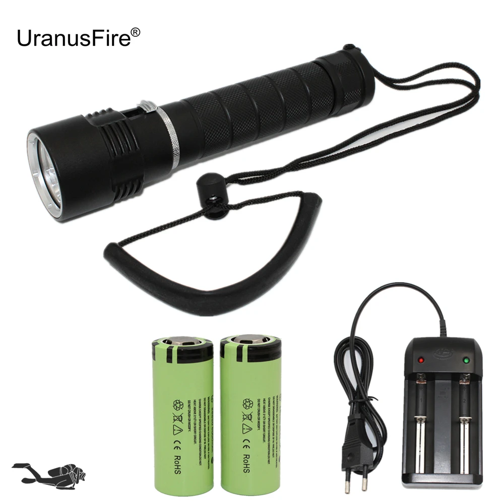 White Yellow Light Underwater Flashlight 3 LED L2/T6 Diving Flashlight Kits Waterproof Hunting Lamp + 26650 Battery + Charger
White Yellow Light Underwater Flashlight 3 LED L2/T6 Diving Flashlight Kits Waterproof Hunting Lamp + 26650 Battery + Charger