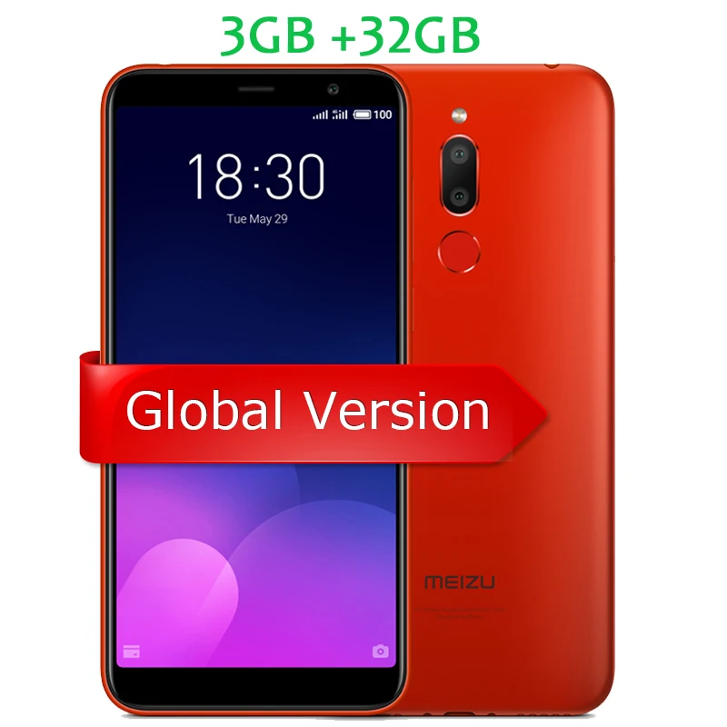 

Global Version Meizu M6T 6T 3GB 32GB M811H Mobile Phone MTK6750 Octa Core 5.7" 18:9 Screen Dual Rear Camera Fingerprint OTA