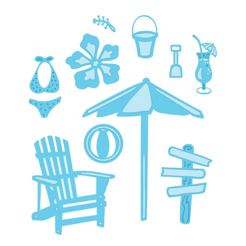 Summer Umbrella Chair Drink Volleyball Metal Cutting Dies Stencil for DIY Scrapbooking Paper Cards Decorative Crafts New 2018
Summer Umbrella Chair Drink Volleyball Metal Cutting Dies Stencil for DIY Scrapbooking Paper Cards Decorative Crafts New 2018