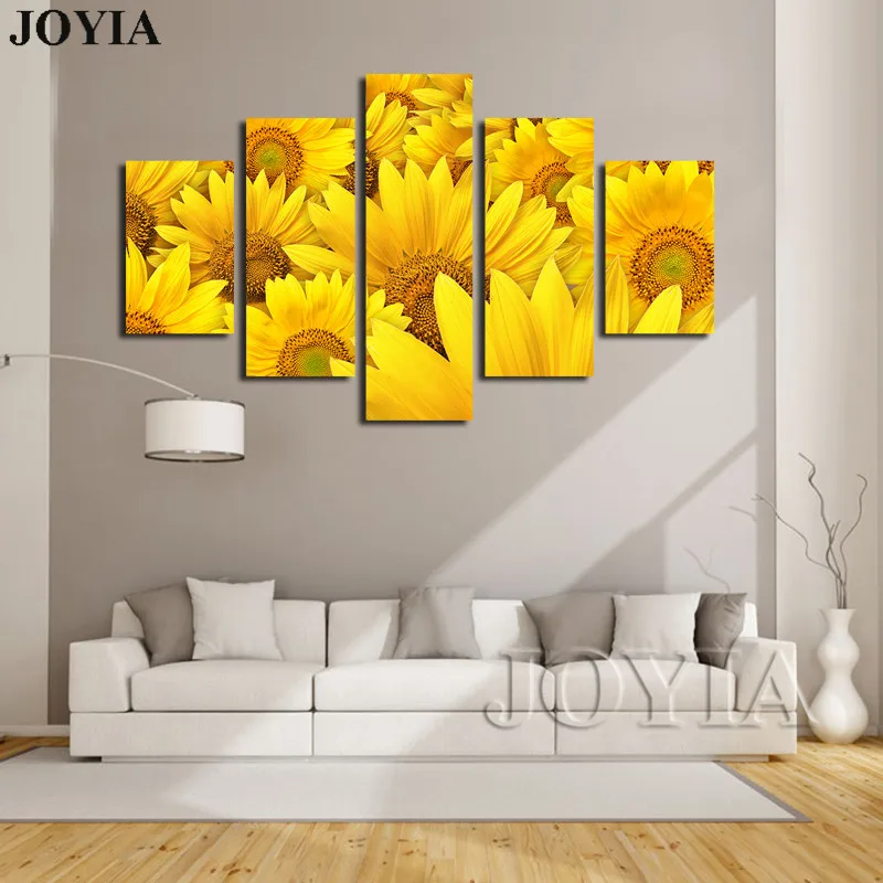 (No Frame) 5 Piece Canvas Prints Blooming Yellow Sunflowers Paintings Floral Wall Art Pictures For Living Room Home Decoration
(No Frame) 5 Piece Canvas Prints Blooming Yellow Sunflowers Paintings Floral Wall Art Pictures For Living Room Home Decoration