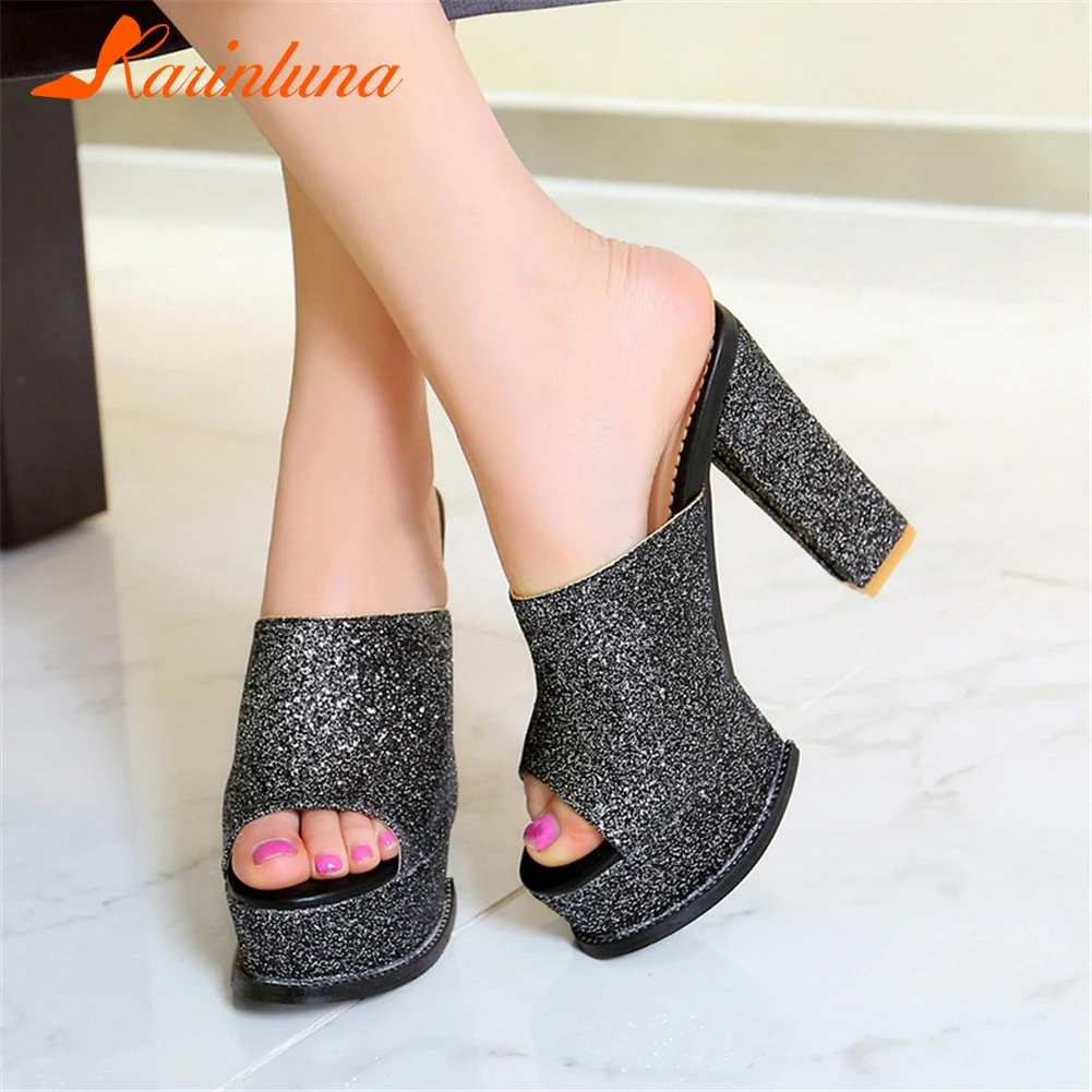 KARINLUNA Big Size 32-42 New Mules Square High Heels Shoes Bling Platform Shoes Woman Casual Party Fashion Summer Pumps Black
KARINLUNA Big Size 32-42 New Mules Square High Heels Shoes Bling Platform Shoes Woman Casual Party Fashion Summer Pumps Black