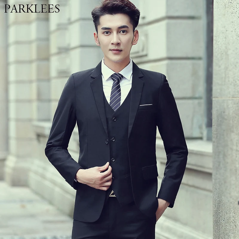 3 Piece Black Suit (Jacket+Pants+Vest) 2019 Spring New Slim Fit Suits With Pants Mens Wedding Groom Tuxedo Suit Terno Masculino
3 Piece Black Suit (Jacket+Pants+Vest) 2019 Spring New Slim Fit Suits With Pants Mens Wedding Groom Tuxedo Suit Terno Masculino