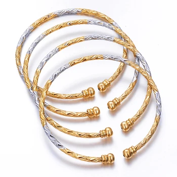 WANDO 4pcs/lot Two Colour Bangles For Women/Girl Ethiopia India Africa Dubai Cuff Bracelet Gold Colour Open Design B95
WANDO 4pcs/lot Two Colour Bangles For Women/Girl Ethiopia India Africa Dubai Cuff Bracelet Gold Colour Open Design B95