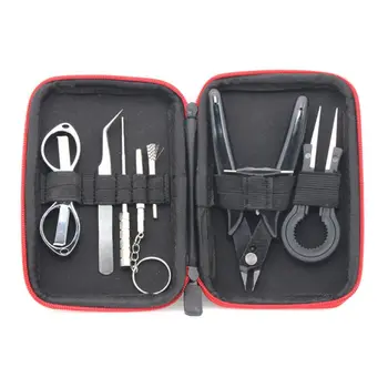 Mini Vape Tool Kit Bag Ceramic Tweezers Pliers Wire Coil Jig Cotton for DIY Electronic Cigarette Accessories
Mini Vape Tool Kit Bag Ceramic Tweezers Pliers Wire Coil Jig Cotton for DIY Electronic Cigarette Accessories