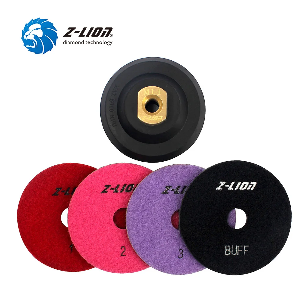 Z-LION 5pcs/Set Diamond Polishing Pad 3 Setp + Buff Polishing + Rubber Backer Pad Marble Granite Tile Grinding Disc Polishing Wh
Z-LION 5pcs/Set Diamond Polishing Pad 3 Setp + Buff Polishing + Rubber Backer Pad Marble Granite Tile Grinding Disc Polishing Wh