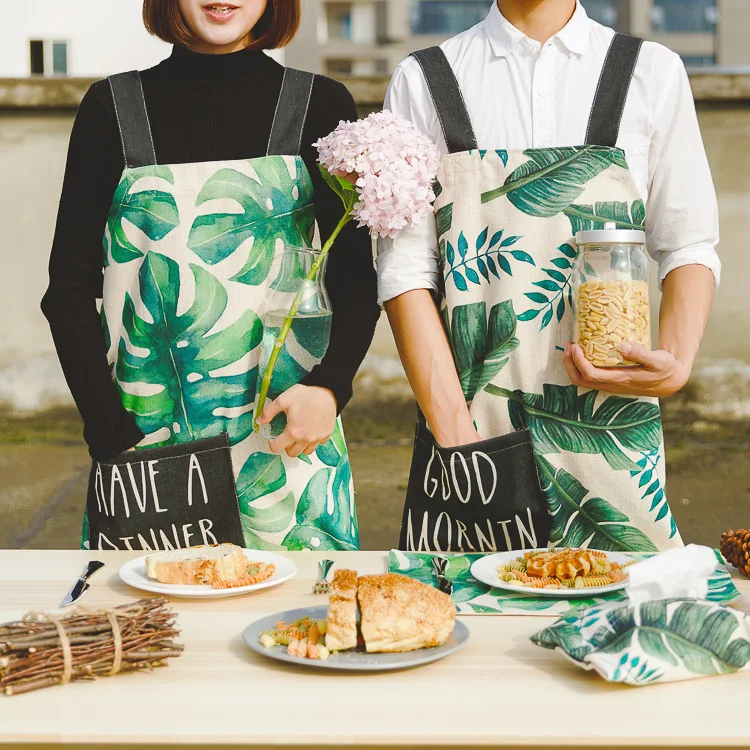Nordic style Cotton printing aprons Green plant pattern Thickening apron for Baker Bar BBQ Work Wear 01
Nordic style Cotton printing aprons Green plant pattern Thickening apron for Baker Bar BBQ Work Wear 01