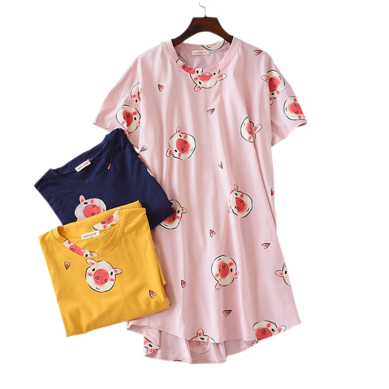 New sale kawaii pig pig cute women sleepshirts summer 100% cotton short sleeves nightgowns Women Sleepwear nightdress
New sale kawaii pig pig cute women sleepshirts summer 100% cotton short sleeves nightgowns Women Sleepwear nightdress