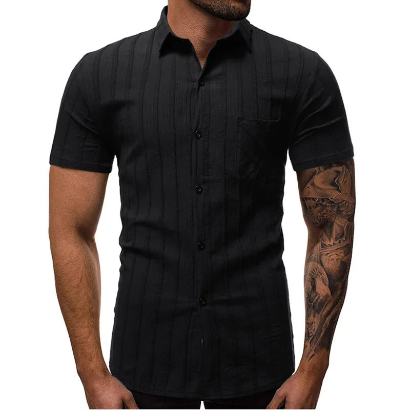 ADISPUTENT Male Striped Short Sleeve Clothes Shirts Turn-down Collar Cotton Linen Breathable Soft Linen Chinese Retro Vintage
ADISPUTENT Male Striped Short Sleeve Clothes Shirts Turn-down Collar Cotton Linen Breathable Soft Linen Chinese Retro Vintage