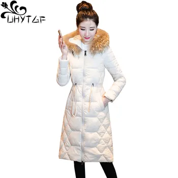 UHYTGF New Women's Winter Jackets Down Jacket long Outerwear Fur collar Hooded Thicken Warm Coat Parker Women Plus size Coats 5
UHYTGF New Women's Winter Jackets Down Jacket long Outerwear Fur collar Hooded Thicken Warm Coat Parker Women Plus size Coats 5