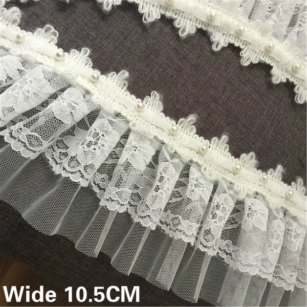 10.5CM Wide Exquisite White Tulle Lace Guipure Collar Glitter Beads Ribbon Ruffle Trim Wedding Dress DIY Home Lace Accessory
10.5CM Wide Exquisite White Tulle Lace Guipure Collar Glitter Beads Ribbon Ruffle Trim Wedding Dress DIY Home Lace Accessory