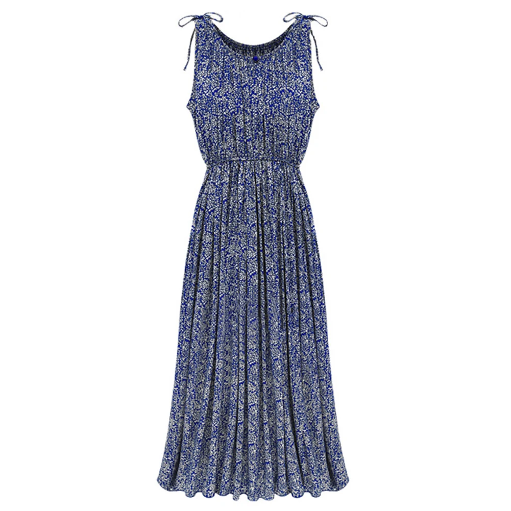   Floral Print Tie Shoulder Sleeveless Maxi Dress