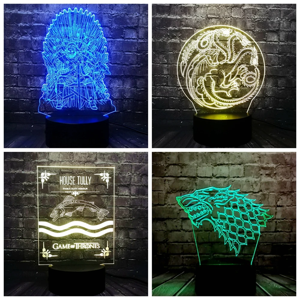Drop Shipping Stark Wolf Sign Iron Throne Cartoon Game of Thrones House Logo LED 7 Color USB Touch Charge Night Light Kid Gift
Drop Shipping Stark Wolf Sign Iron Throne Cartoon Game of Thrones House Logo LED 7 Color USB Touch Charge Night Light Kid Gift