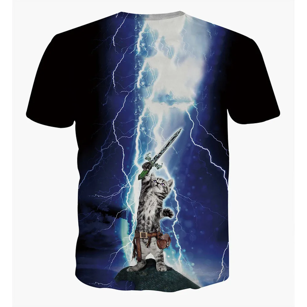 T Shirt Mens Clothing Funny Boys Men 3D Print Summer Short Sleeve Lightning Cat Shirts Top Tee Blouse Drop Shipping
T Shirt Mens Clothing Funny Boys Men 3D Print Summer Short Sleeve Lightning Cat Shirts Top Tee Blouse Drop Shipping