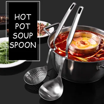 Soup Spoon Hot Pot Ladle Colander Strainer Stainless Steel Creative Household Long Handle Skimmer Wall-mounted Tool Spoon 1pcs
Soup Spoon Hot Pot Ladle Colander Strainer Stainless Steel Creative Household Long Handle Skimmer Wall-mounted Tool Spoon 1pcs