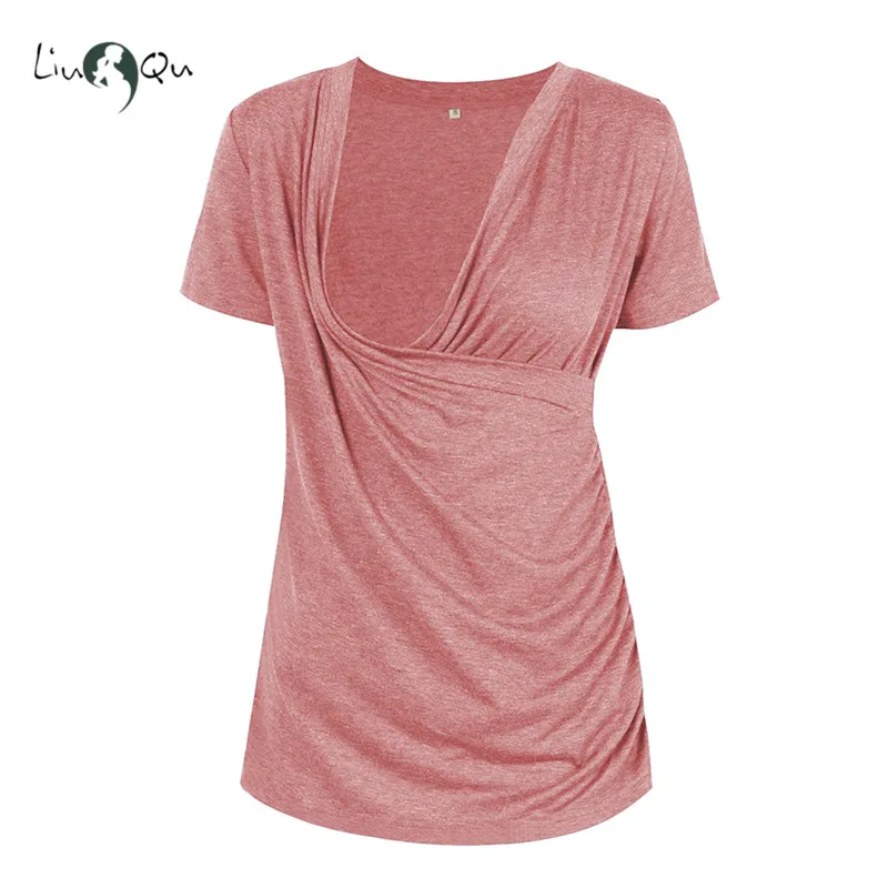 Women's Short Sleeve Nursing Tops V Neck Side Ruched Breastfeeding Clothes Pregnant T-Shirt Maternity Clothes Nurse top
Women's Short Sleeve Nursing Tops V Neck Side Ruched Breastfeeding Clothes Pregnant T-Shirt Maternity Clothes Nurse top