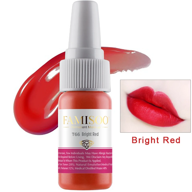 FAMISOO T66 Bright Red 1 Bottle 15ml Tattoo Ink Pigment For Permanent Makeup Easy To Wear Lip Body Arts Paints Tattoo Art Beauty
FAMISOO T66 Bright Red 1 Bottle 15ml Tattoo Ink Pigment For Permanent Makeup Easy To Wear Lip Body Arts Paints Tattoo Art Beauty