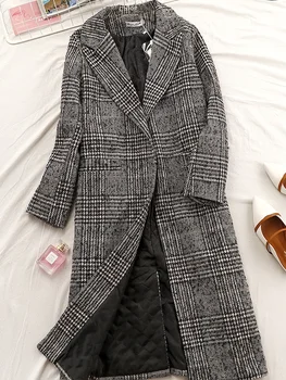 Winter Woolen Houndstooth Coats Women 2018 Spring Winter Wool Blend Long Coat Jacket Students Fashion Gray Lattice Overcoats
Winter Woolen Houndstooth Coats Women 2018 Spring Winter Wool Blend Long Coat Jacket Students Fashion Gray Lattice Overcoats