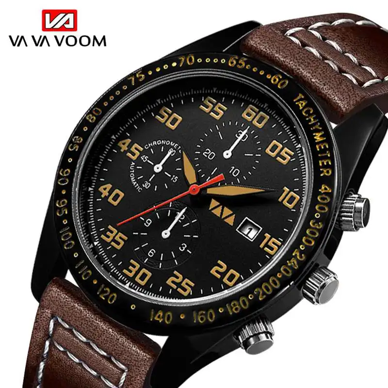 VA VA VOOM New Fashion Watch for Men Leather Sports Quartz Analog Wrist Clock Chronograph Date Waterproof Man Watch Military
VA VA VOOM New Fashion Watch for Men Leather Sports Quartz Analog Wrist Clock Chronograph Date Waterproof Man Watch Military