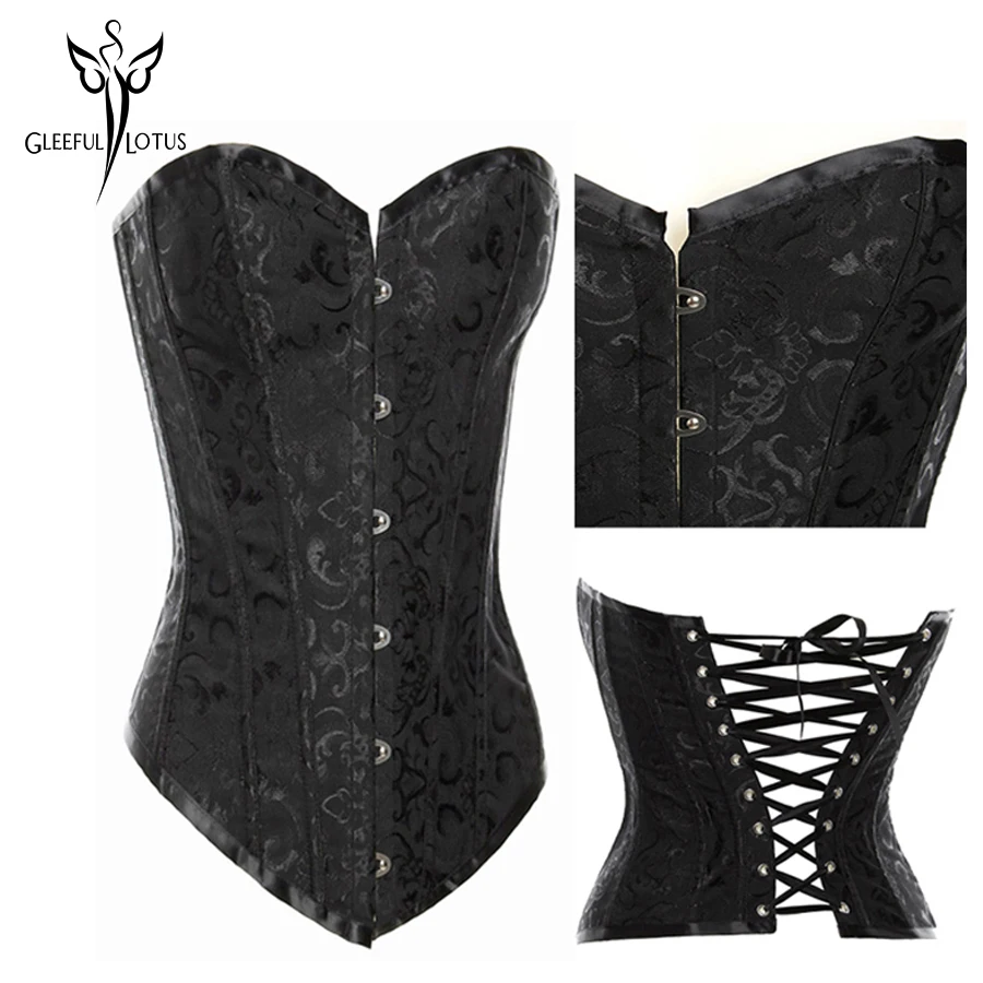 Sexy black corset bustier