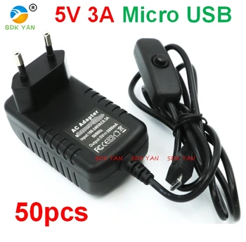 50PCS EU plug 5V 3A Raspberry Pi 3 Power Supply Switch Button Power Adapter Micro USB Port for Raspberry Pi 3 Model B 5v 3a
50PCS EU plug 5V 3A Raspberry Pi 3 Power Supply Switch Button Power Adapter Micro USB Port for Raspberry Pi 3 Model B 5v 3a