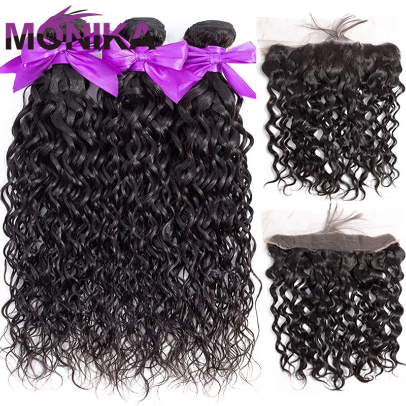 Monika Hair Water Wave Bundles with Frontal Non Remy Human Hair 3 Bundles With Frontal With Bundles Tissage Indien Avec Closure
Monika Hair Water Wave Bundles with Frontal Non Remy Human Hair 3 Bundles With Frontal With Bundles Tissage Indien Avec Closure