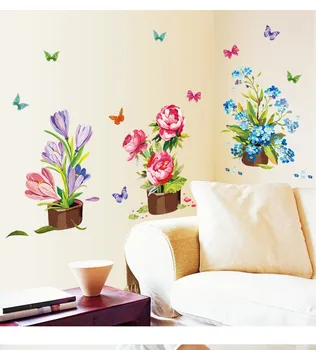 Hand-painted Potted Wall Sticker Flower Vinyl Stickers Wall Sticker For Kids Rooms Muurstickers Home Decor Bedroom Mural 
Hand-painted Potted Wall Sticker Flower Vinyl Stickers Wall Sticker For Kids Rooms Muurstickers Home Decor Bedroom Mural
