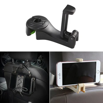 Car Headrest Hook with Phone Holder Seat Back Hanger for Bag Handbag Purse Grocery Cloth Portable 2in1 Multifunction Clips
Car Headrest Hook with Phone Holder Seat Back Hanger for Bag Handbag Purse Grocery Cloth Portable 2in1 Multifunction Clips