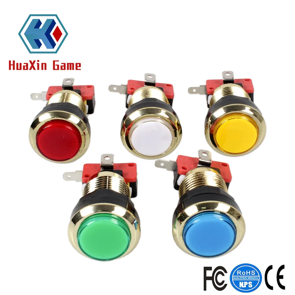 10 Pieces/lot Gold-plated LED Illuminated Push Button 30mm Holes Gilded buttons With Micro Switch for Arcade Video Games Machine
10 Pieces/lot Gold-plated LED Illuminated Push Button 30mm Holes Gilded buttons With Micro Switch for Arcade Video Games Machine