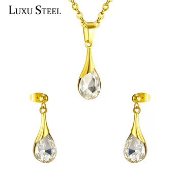 LUXUISTEEL Stainless Steel Necklace Earring Sets Spike Shaped With Charm Crystal Pendant Necklace For Women/Girl Bijoux Wedding
LUXUISTEEL Stainless Steel Necklace Earring Sets Spike Shaped With Charm Crystal Pendant Necklace For Women/Girl Bijoux Wedding