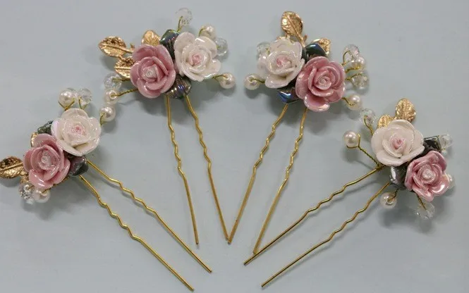 1pc Ceramic Flower Women Headpiece Handmade Bridal Gold Leaves Hairpin Wedding Hair Accessories Hairsticks Barrettes Jewelry
1pc Ceramic Flower Women Headpiece Handmade Bridal Gold Leaves Hairpin Wedding Hair Accessories Hairsticks Barrettes Jewelry