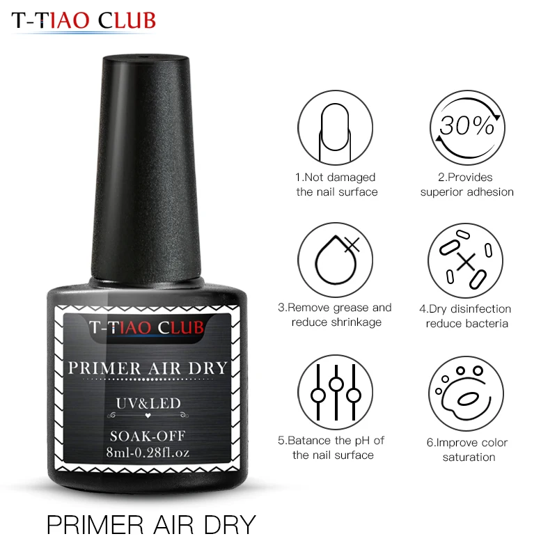 T-TIAO CLUB Long Lasting Fast Air Dry Nail Primer Naturally UV Soak Off Nail Gel Polish Lacquer Top Base Coat Nails Art Manicure
T-TIAO CLUB Long Lasting Fast Air Dry Nail Primer Naturally UV Soak Off Nail Gel Polish Lacquer Top Base Coat Nails Art Manicure