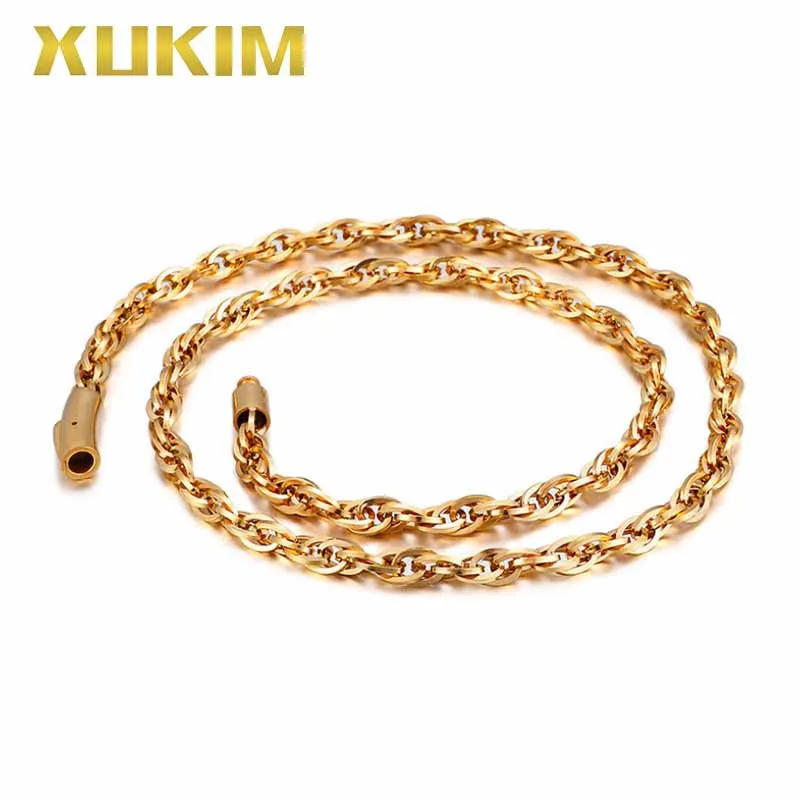 XCN223 Xukim Jewelry staninless steel gold color Chain men fasion special necklace women 2019 new hot gift
XCN223 Xukim Jewelry staninless steel gold color Chain men fasion special necklace women 2019 new hot gift