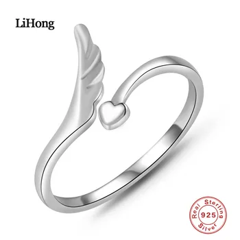 100% 925 Sterling Silver Hearts Of Love, Silver Angel wings Open Finger Rings for Women Engagement Jewelry
100% 925 Sterling Silver Hearts Of Love, Silver Angel wings Open Finger Rings for Women Engagement Jewelry