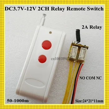 Micro 2 CH Relay Remote Switch 3.7v 4.5v 5v 6v 7.4v 9v 12v Button Remote Push NO COM NC Small Volume Contact Wireless Switch 2CH
Micro 2 CH Relay Remote Switch 3.7v 4.5v 5v 6v 7.4v 9v 12v Button Remote Push NO COM NC Small Volume Contact Wireless Switch 2CH