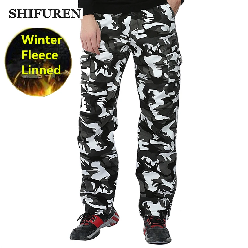 SHIFUREN Winter Men's Baggy Camouflage Cargo Pants Double Layer Thicken Fleece Warm Military Overall Loose Fit Causal Trousers
SHIFUREN Winter Men's Baggy Camouflage Cargo Pants Double Layer Thicken Fleece Warm Military Overall Loose Fit Causal Trousers