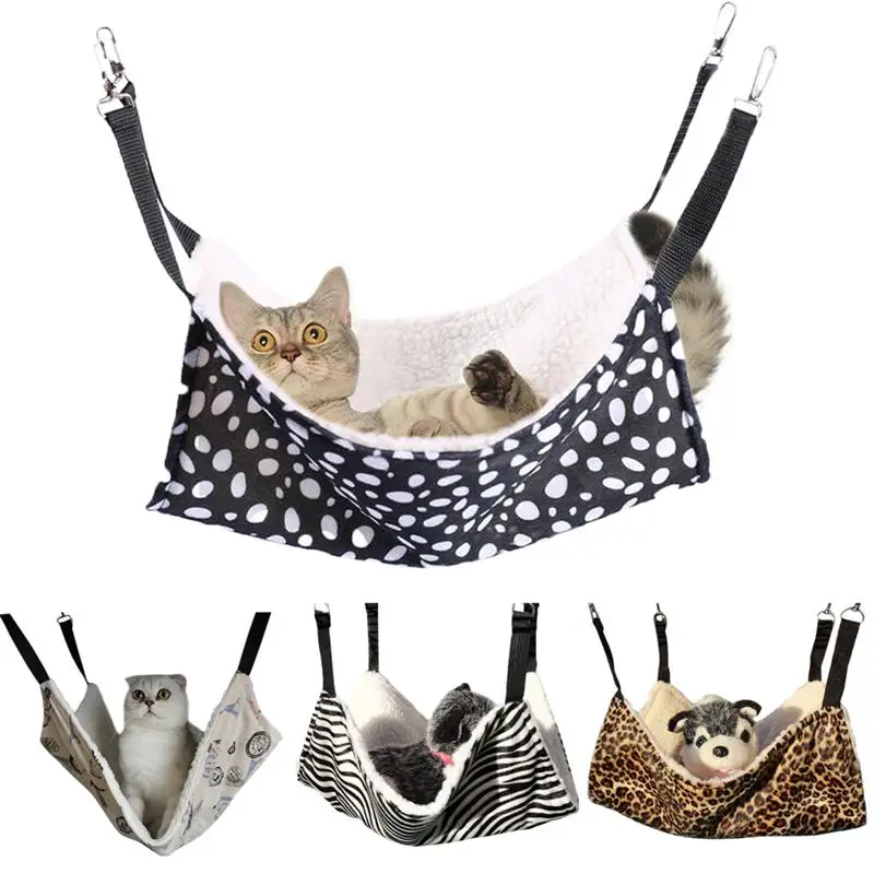 

Pet Hanging Bed Round Dot Tower Zebra Leopard Pattern Warm Pet Hammock Pet Cage Hammock