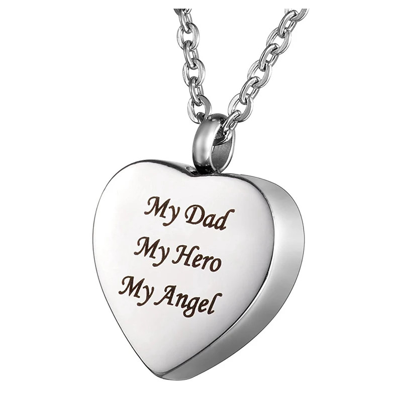 Cremation Jewellery Stainless Steel "My Dad My Hero My Angel" Heart Urn Pendant Necklace - Memorial Ash Keepsake
Cremation Jewellery Stainless Steel "My Dad My Hero My Angel" Heart Urn Pendant Necklace - Memorial Ash Keepsake