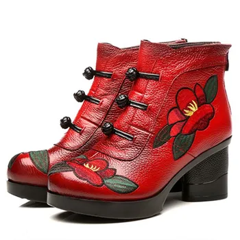 Embroidered cowhide leather shoes woman boots 2019 famous new autumn winter boots women fashion shoes round short Martin boots
Embroidered cowhide leather shoes woman boots 2019 famous new autumn winter boots women fashion shoes round short Martin boots