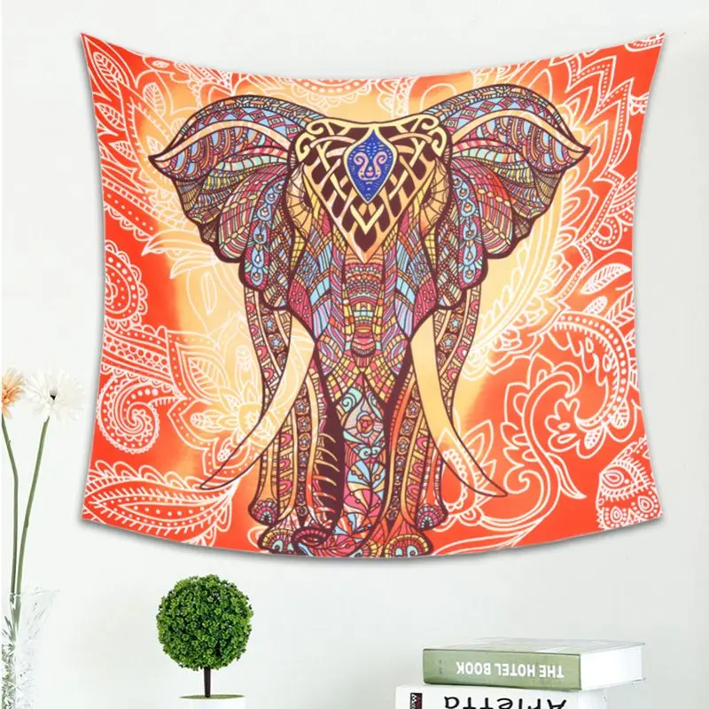 Elephant Tapestry Colored Printed Decorative Mandala Tapestry Indian Boho Wall Carpet Home decoration
Elephant Tapestry Colored Printed Decorative Mandala Tapestry Indian Boho Wall Carpet Home decoration