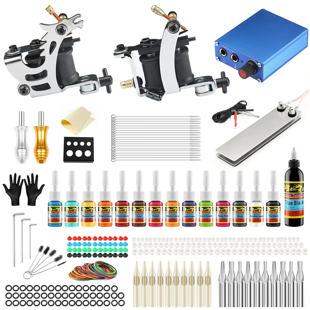 STIGMA Complete Starter Beginner Tattoo Kit 2 Pro Machine Guns 14 Inks Power Supply Foot Pedal Needles Grips Tips TK213
STIGMA Complete Starter Beginner Tattoo Kit 2 Pro Machine Guns 14 Inks Power Supply Foot Pedal Needles Grips Tips TK213