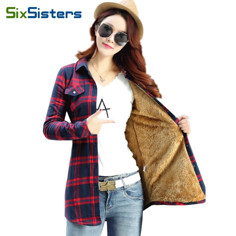 Women Cashmere Plaid Shirts Cotton Blouses Flannel Thicken Checkered Shirt Women's winter Jackets pockets slim Coat M-XXL HS1826
Women Cashmere Plaid Shirts Cotton Blouses Flannel Thicken Checkered Shirt Women's winter Jackets pockets slim Coat M-XXL HS1826