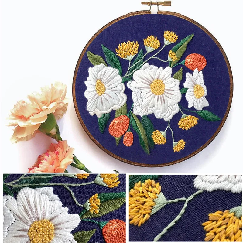 Colorful Flower DIY Embroidery Kits for Beginner Needlework Cross Stitch Sets with Frame Sewing Art Craft Home Decor Gift
Colorful Flower DIY Embroidery Kits for Beginner Needlework Cross Stitch Sets with Frame Sewing Art Craft Home Decor Gift