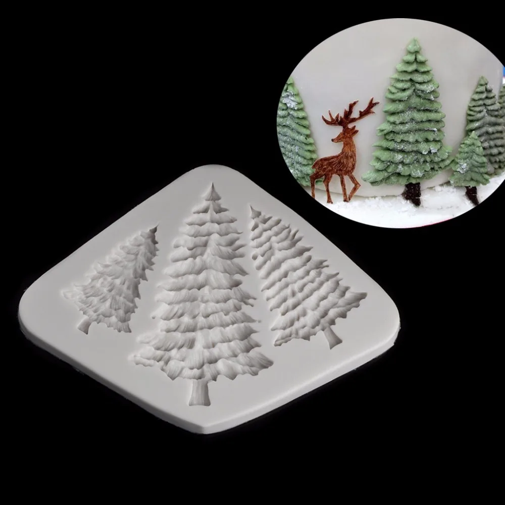 JAVRICK New Trees Shapes Silicone Molds Making Tools For Decoration Baking Cake Bread Jelly Chocolate #2S91059# | Украшения и