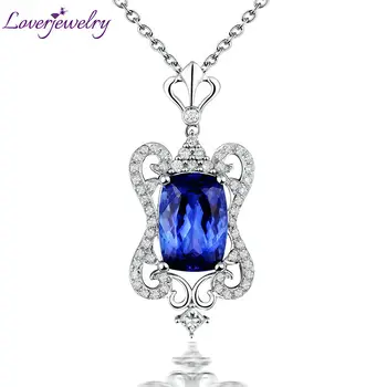 LOVERJEWELRY New Arrivals Solid 14Kt White Gold Diamond Cushion Cut Natural Tanzanite Wedding Pendant Gemstone Jewelry For Women
LOVERJEWELRY New Arrivals Solid 14Kt White Gold Diamond Cushion Cut Natural Tanzanite Wedding Pendant Gemstone Jewelry For Women